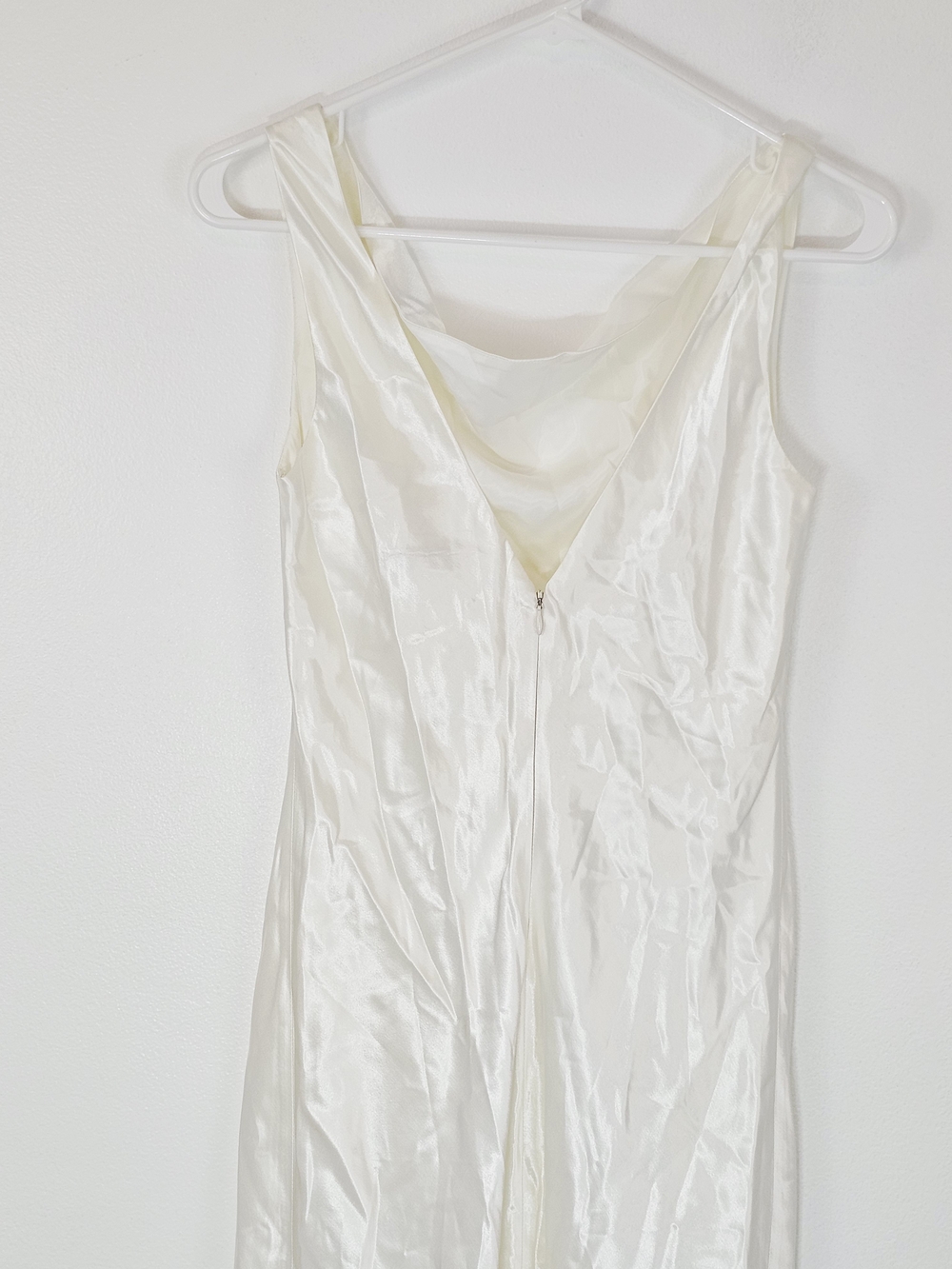 Vintage Lillie Rubin Silky Ivory White Slip Dress - Picture 4 of 6